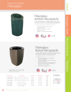 Witt Industries Fiberglass Collection Galvanize Trash Cans Catalog Page
