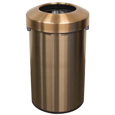 Witt Industries Monarch Collection Open Top Waste Receptacles in Brass