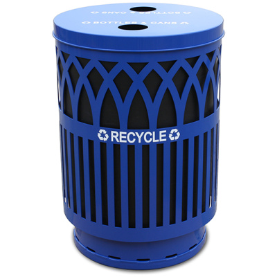 Witt Industries Covington Recycling Collection Recycling Trash Cans in Blue