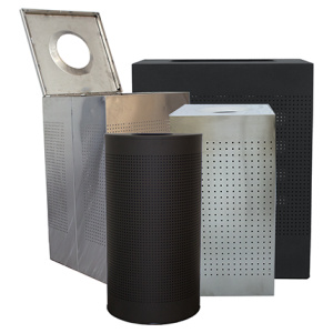 Witt Industries Celestial Collection Commercial Waste Receptacles in Black and Stainless Steel