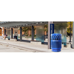 Witt Industries Covington Collection Recycling Trash Can in Blue