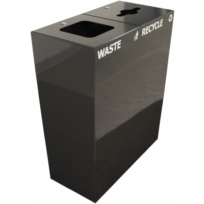 Witt Industries Multi-Stream Recycling Collection Indoor Trash Can in Charcoal