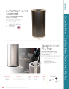 Witt Industries Decorative and Flip Top Collection Trash Cans Catalog Page