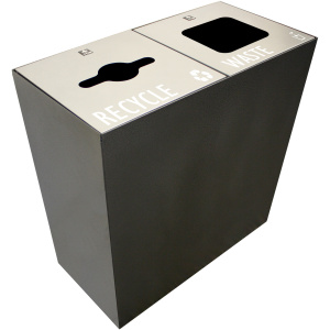 Witt Industries Multi-Stream Recycling Collection Recycling Trash Cans in Charcoal