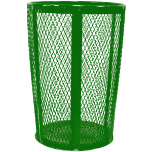 Witt Industries Expanded Metal Basket Collection Industrial Garbage Cans in Green