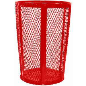Witt Industries Expanded Metal Basket Collection Waste Baskets in Red