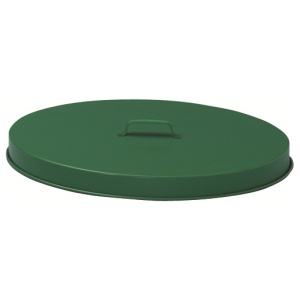 Witt Industries Flat Top Metal Lids Collection Waste Receptacles in Green