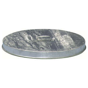 Witt Industries Flat Top Metal Lids Collection Commercial Garbage Cans in Silver