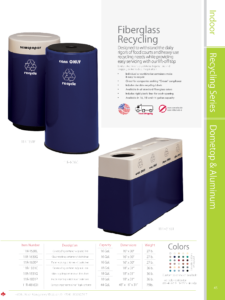 Witt Industries Fiberglass Recycling Collection Recycling Trash Can Catalog Page