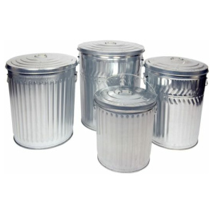 Witt Industries Galvanized Cans Collection Galvanize Trash Cans in Galvanized Steel