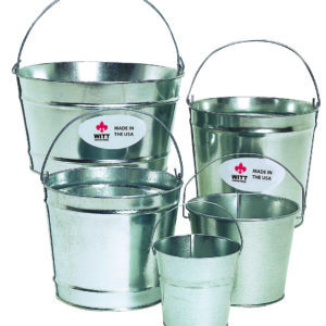 Witt Industries Pails Collection Industrial Garbage Cans in Galvanized Metal
