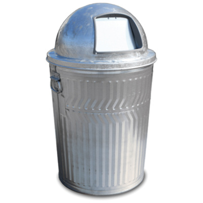 galvanized trash cans