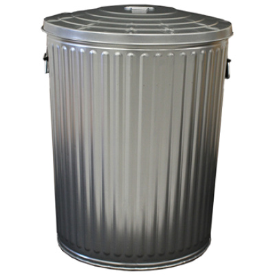 galvanized trash can