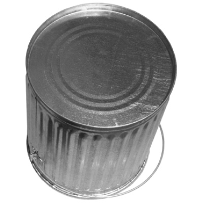 galvanized trash can bottom