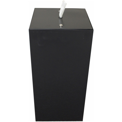 Witt Industries Fiberglass Wipe Dispensers Collection Trash Bins in Black