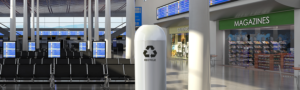 Witt Industries Dome Top Recycling Collection Recycling Trash Cans in White
