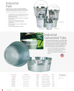 Witt Industries Industrial Pails and Galvanized Tubs Collection Commercial Trash Can Catalog Page