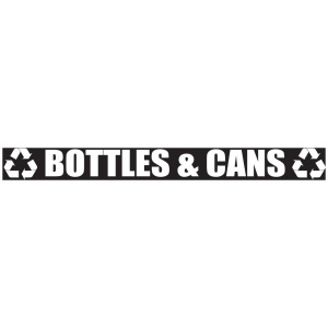 Witt Industries Bottles and Cans Recycling Trash Can Decals Banner Logo in Black