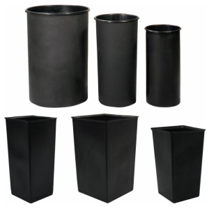 Witt Industries Round and Square Liners Collection Indoor Trash Cans in Black