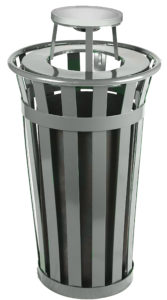 Witt Industries Oakley Standard Collection Ash Top Trash Cans in Slate