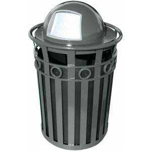 Witt Industries Decorative Collection Dome Top Trash Cans in Silver