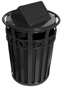 Witt Industries Decorative Collection Swing Top Outdoor Trash Can in Black