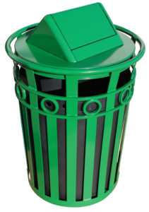 Witt Industries Decorative Collection Swing Top Outdoor Trash Cans in Green