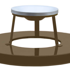 Witt Industries Metal Lids Collection Ash Top Outdoor Trashcan in Brown