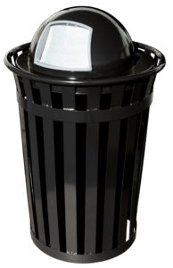 Witt Industries Oakley Standard Collection Dome Top Outdoor Garbage Cans in Black