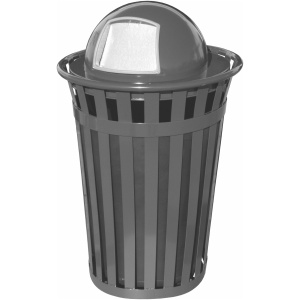 Witt Industries Wydman Collection Dome Top Outdoor Trashcan in Silver