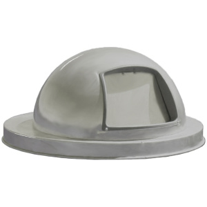 Witt Industries Dome Top Metal Lids Collection Outdoor Trash Can in Silver
