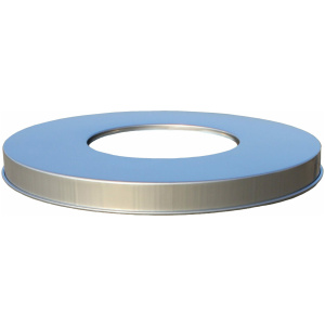 Witt Industries Flat Top Oakley Metal Lids Collection Commercial Waste Receptacles in Silver