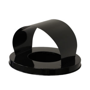 Witt Industries Metal Lids Collection Hood Top Metal Trash Cans in Black