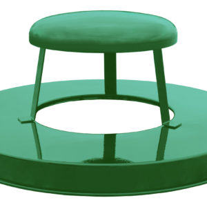 Witt Industries Metal Lids Collection Rain Cap Trash Container in Green