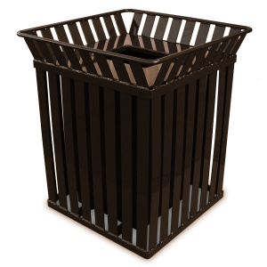 Witt Industries Oakley Square Collection Commercial Waste Receptacles in Brown