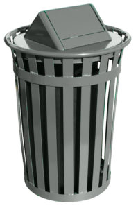 Witt Industries Oakley Standard Collection Swing Top Waste Baskets in Slate