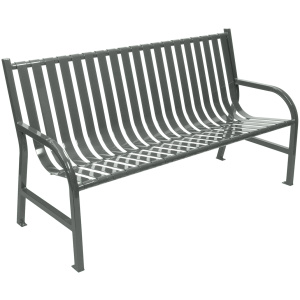 Witt Industries Oakley Collection Outdoor Metal Bench in Silver