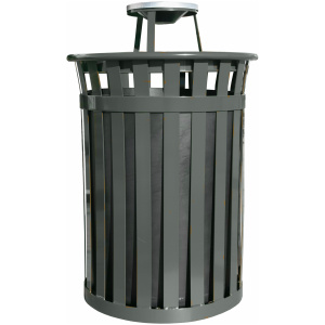 Witt Industries Wydman Collection Ash Top Commercial Trash Cans in Silver