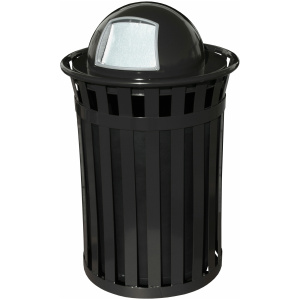 Witt Industries Oakley Collection Dome Top Trash Container in Black
