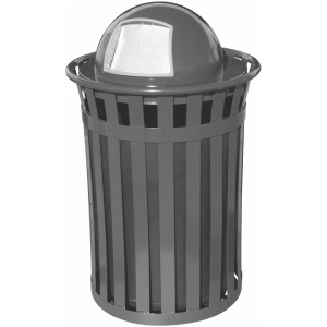 Witt Industries Wydman Collection Dome Top Commercial Trash Can in Silver