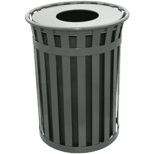 Witt Industries Wydman Collection Flat Top Commercial Waste Receptacles in Silver