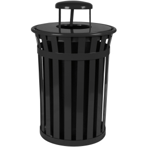 Witt Industries Wydman Collection Rain Cap Waste Receptacles in Black