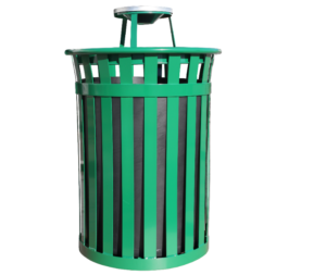 Witt Industries Oakley Standard Collection Ash Top Commercial Trash Cans in Green