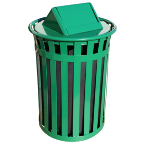Witt Industries Oakley Standard Collection Swing Top Commercial Trash Can in Green