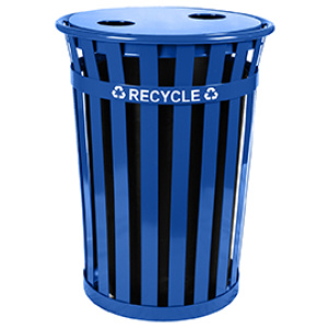 Witt Industries Oakley Recycling Collection Recycling Trash Cans in Blue