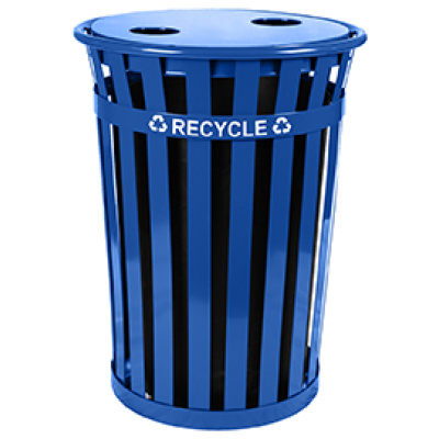 Witt Industries Oakley Recycling Collection Recycling Trash Can in Blue