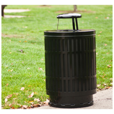 metal garbage cans