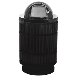 Witt Industries Dome Top Mason Collection Trash Cans in Black
