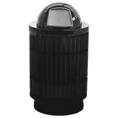 Witt Industries Dome Top Mason Collection Industrial Trash Cans in Black