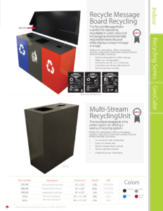 Witt Industries Recycle Message Board Collection Recycling Trash Can Catalog Page